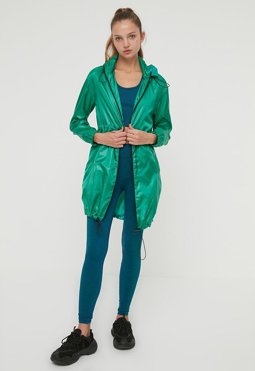Trendyol - Zipper closure coat - green