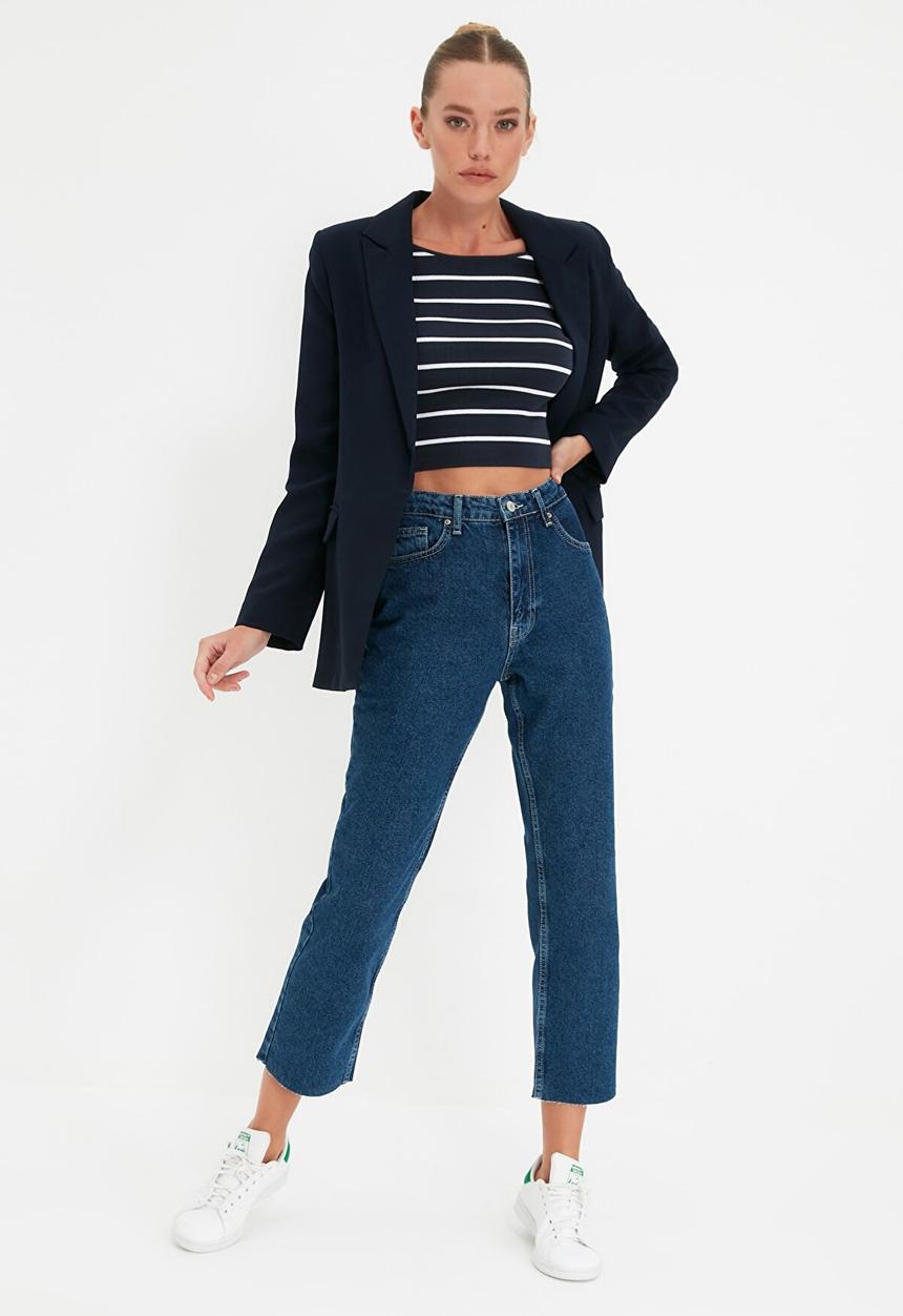 Trendyol - High waist straight jeans - blue