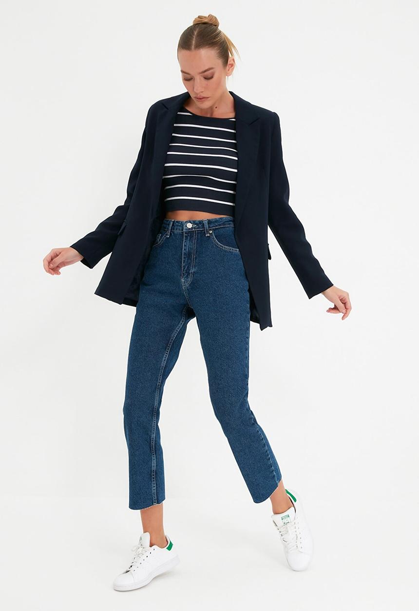 Trendyol - High waist straight jeans - blue