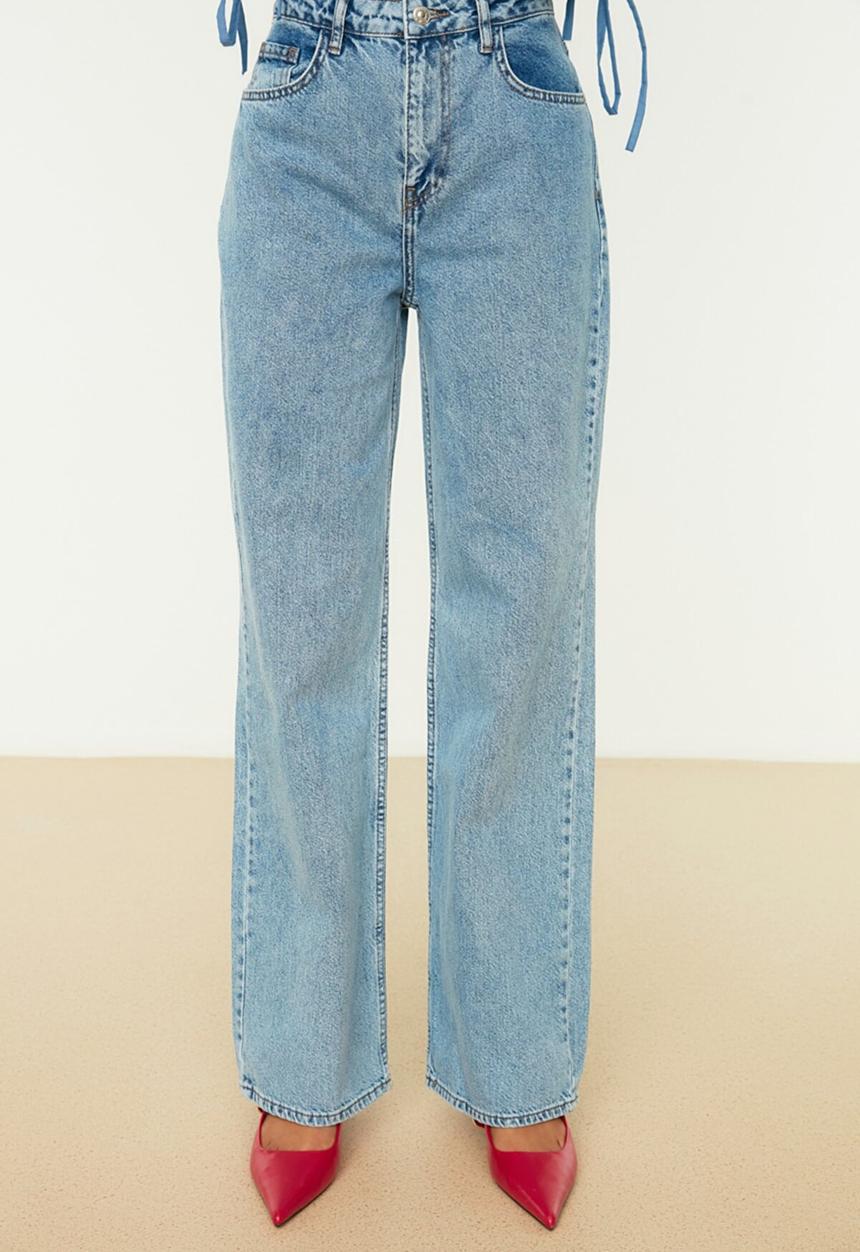 Trendyol - High waist wide leg jeans - blue
