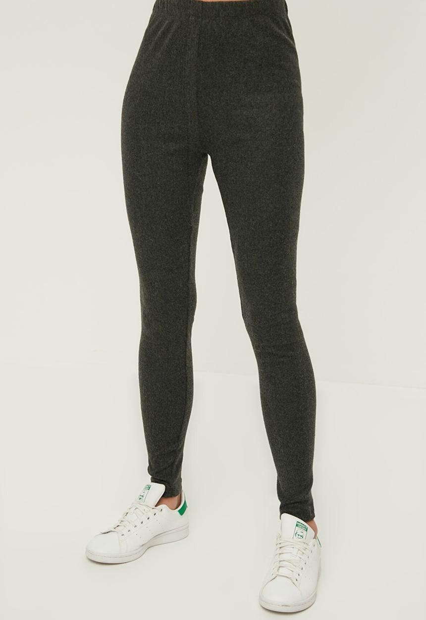 Trendyol - Knitted leggings - grey