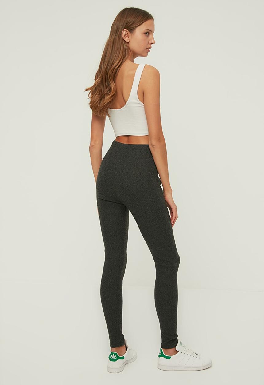 Trendyol - Knitted leggings - grey