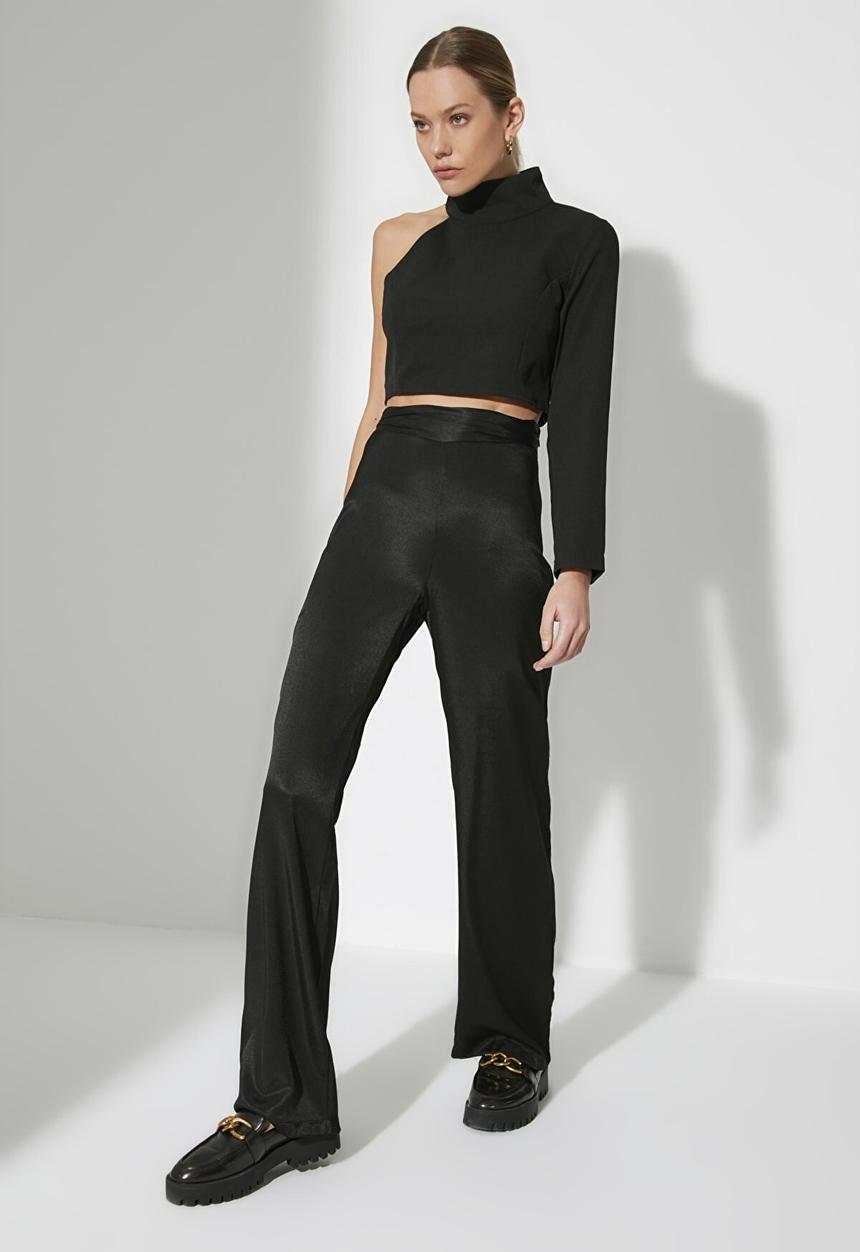 Trendyol - Flare fit trousers - black