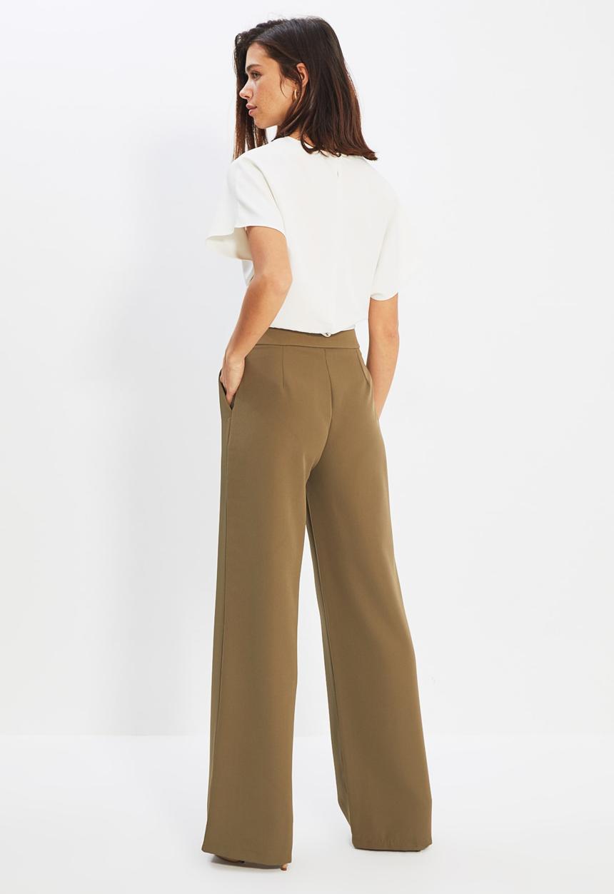 Trendyol - Straight trousers - light khaki