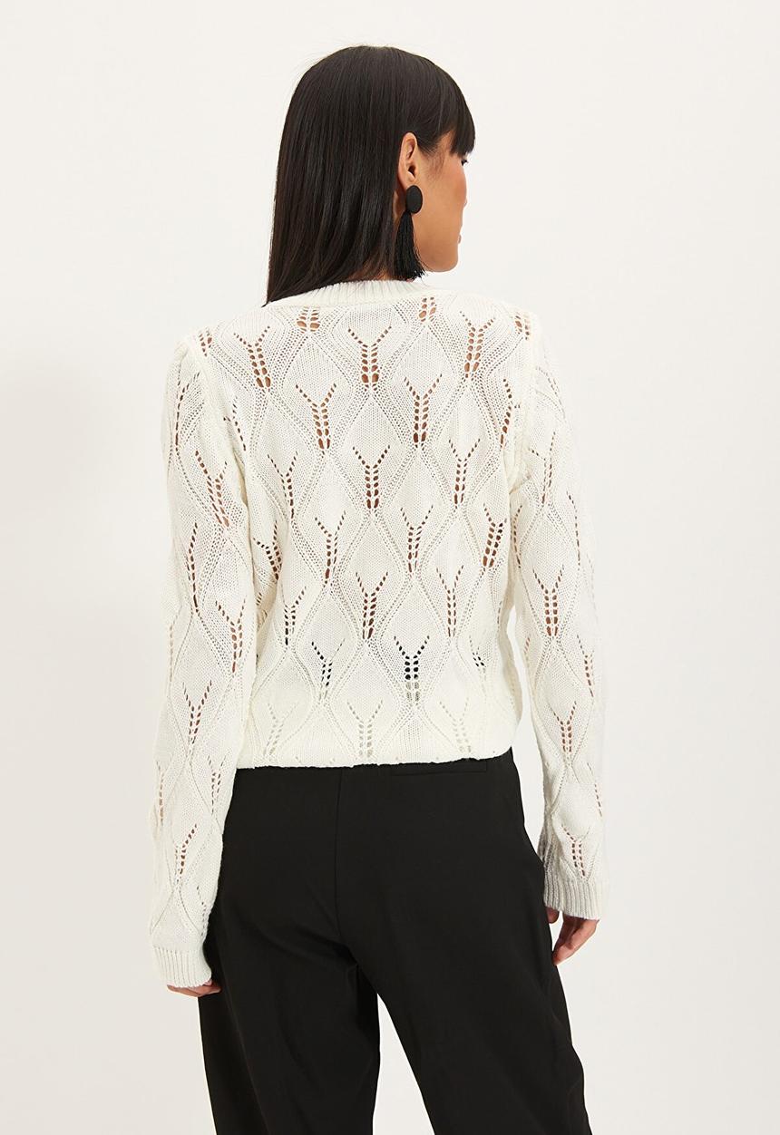 Trendyol - Openwork knitwear sweater - ecru