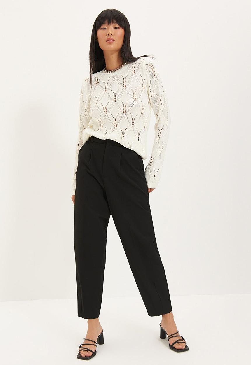 Trendyol - Openwork knitwear sweater - ecru