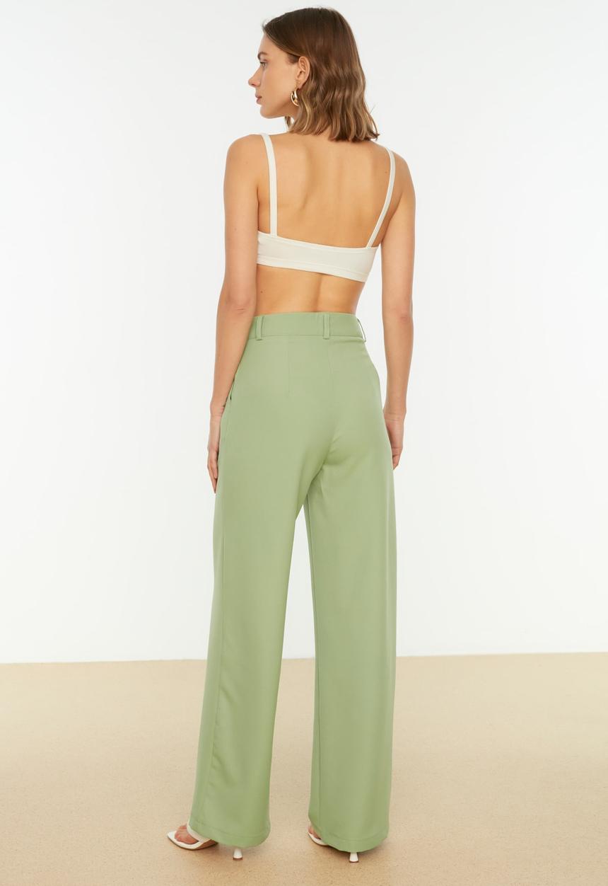 Trendyol - Straight trousers - mint