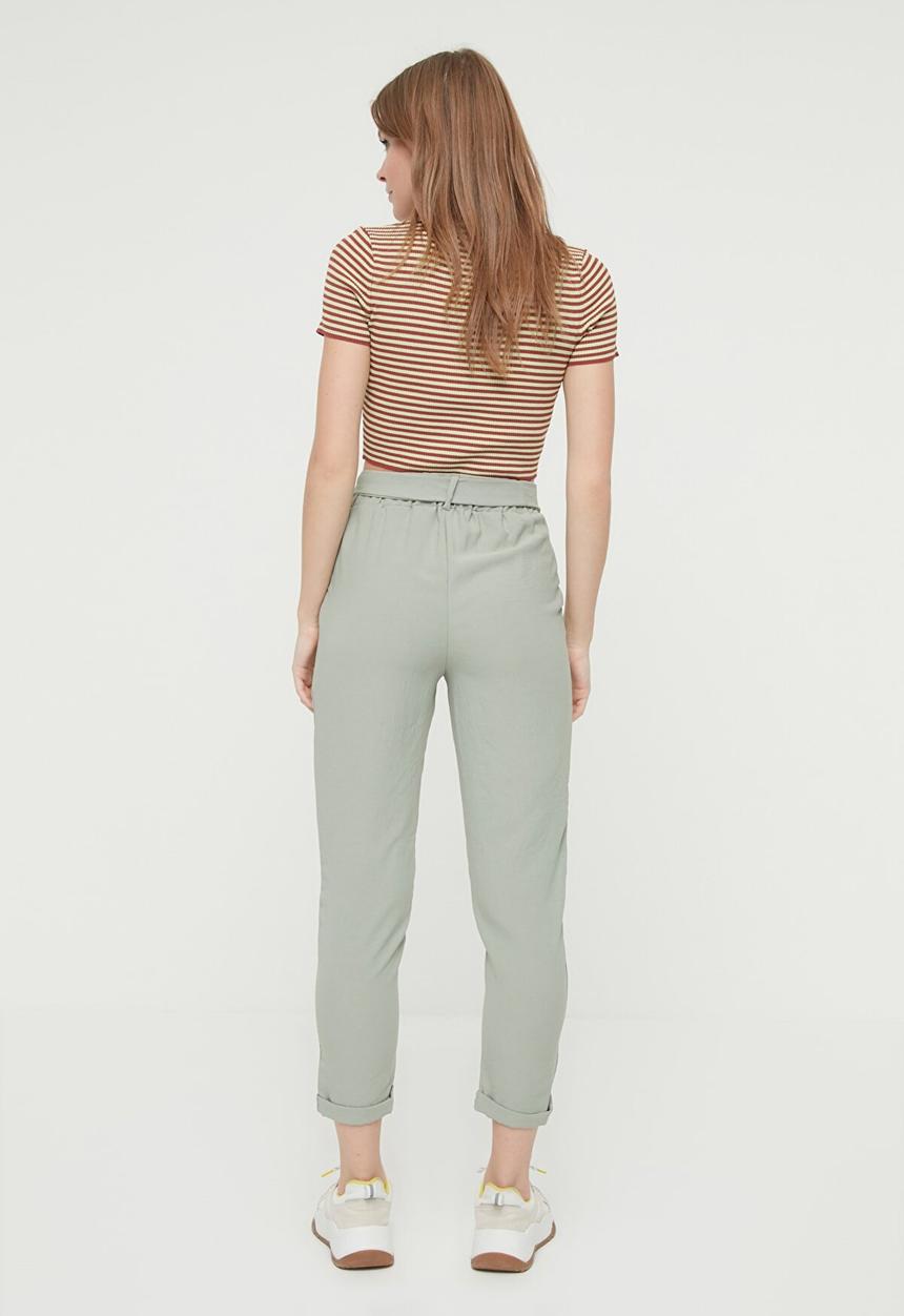 Trendyol - Lacing detail trousers - mint