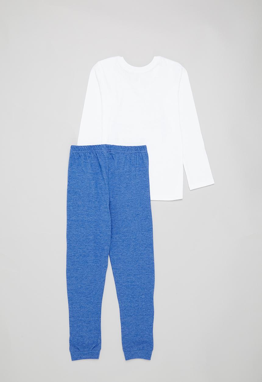 Pop Candy - Boys pj set - white & royal melange