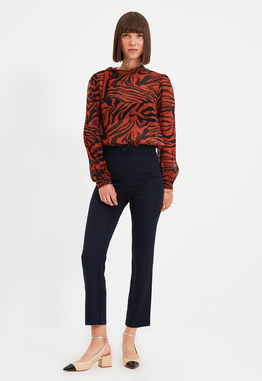 Trendyol - Straight trousers - navy