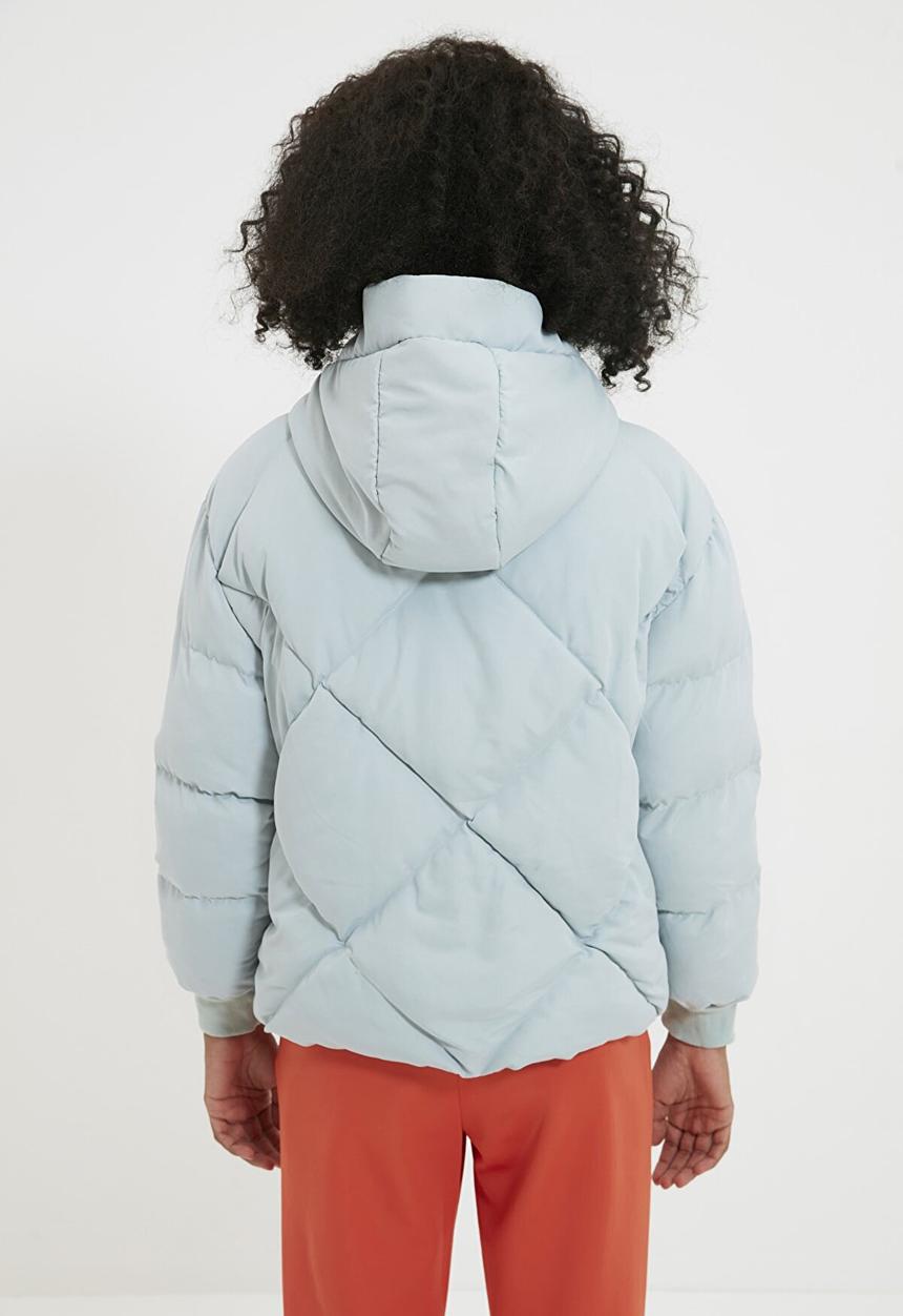 Trendyol - Oversize hooded ipuffer jacket - mint