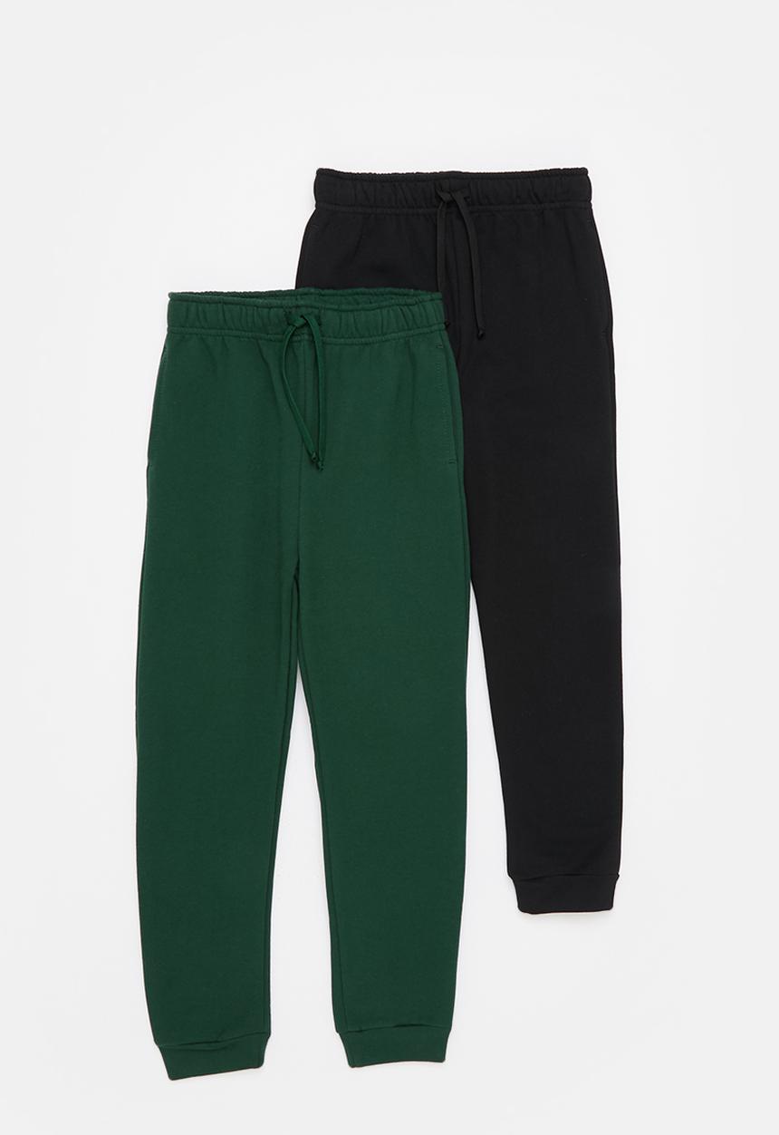 Pop Candy - Boys 2 pack joggers - black & green