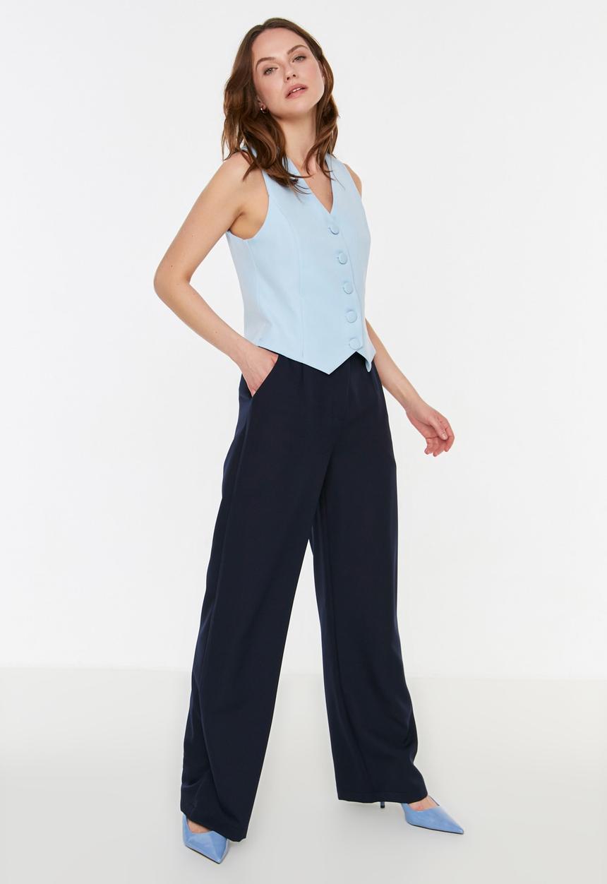 Trendyol - Straight trousers - navy