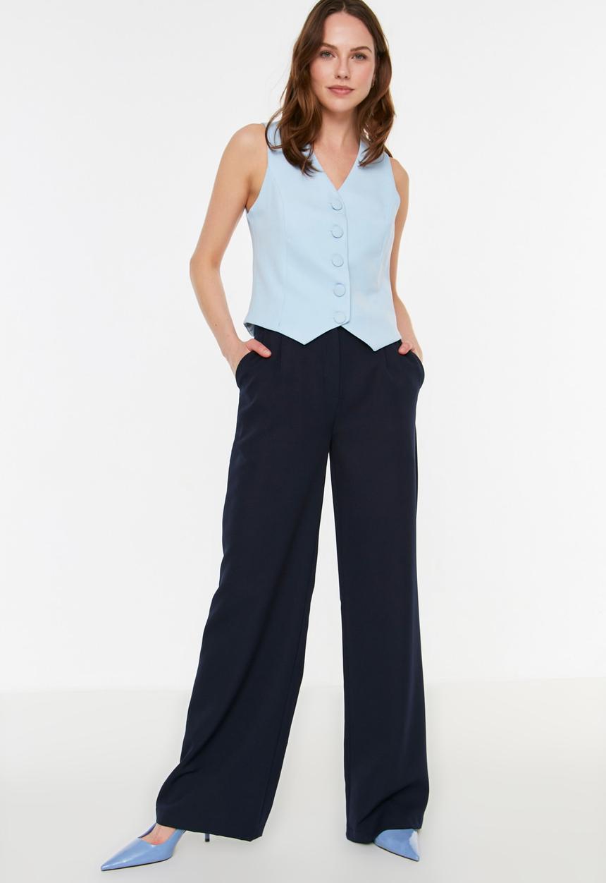 Trendyol - Straight trousers - navy