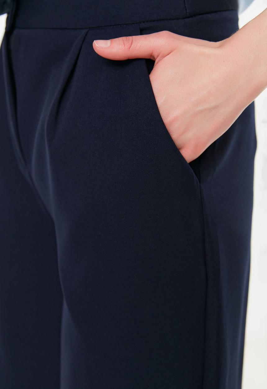 Trendyol - Straight trousers - navy