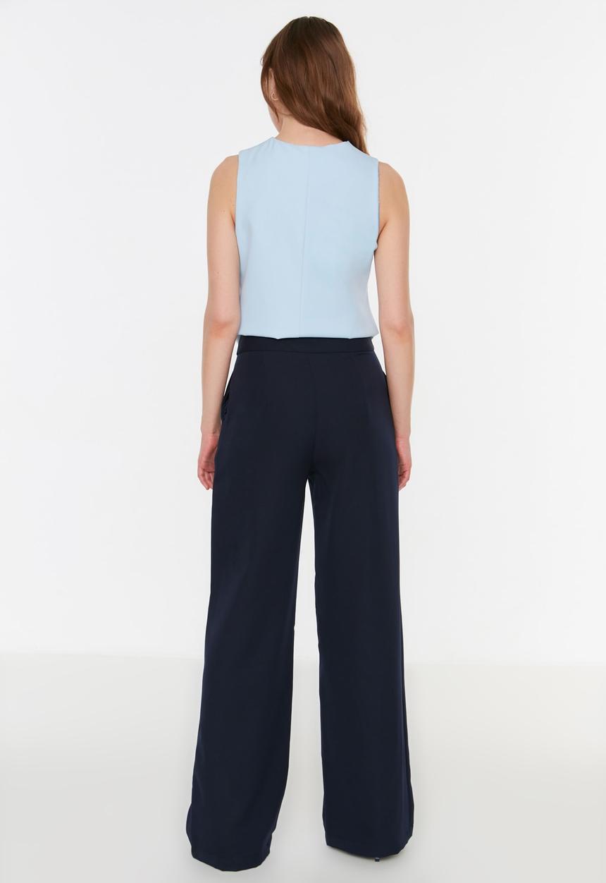 Trendyol - Straight trousers - navy