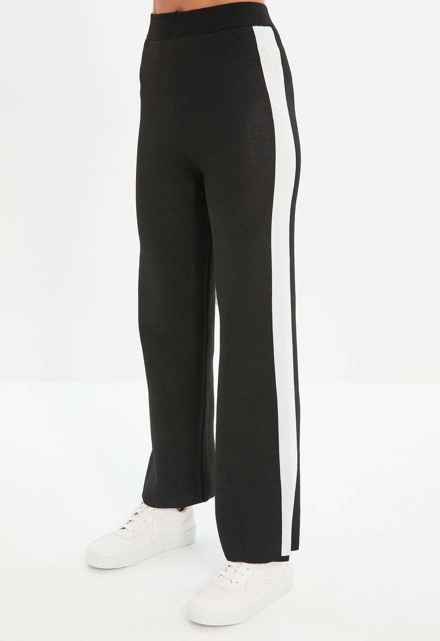 Trendyol - Stripe detailed knitwear trousers - black