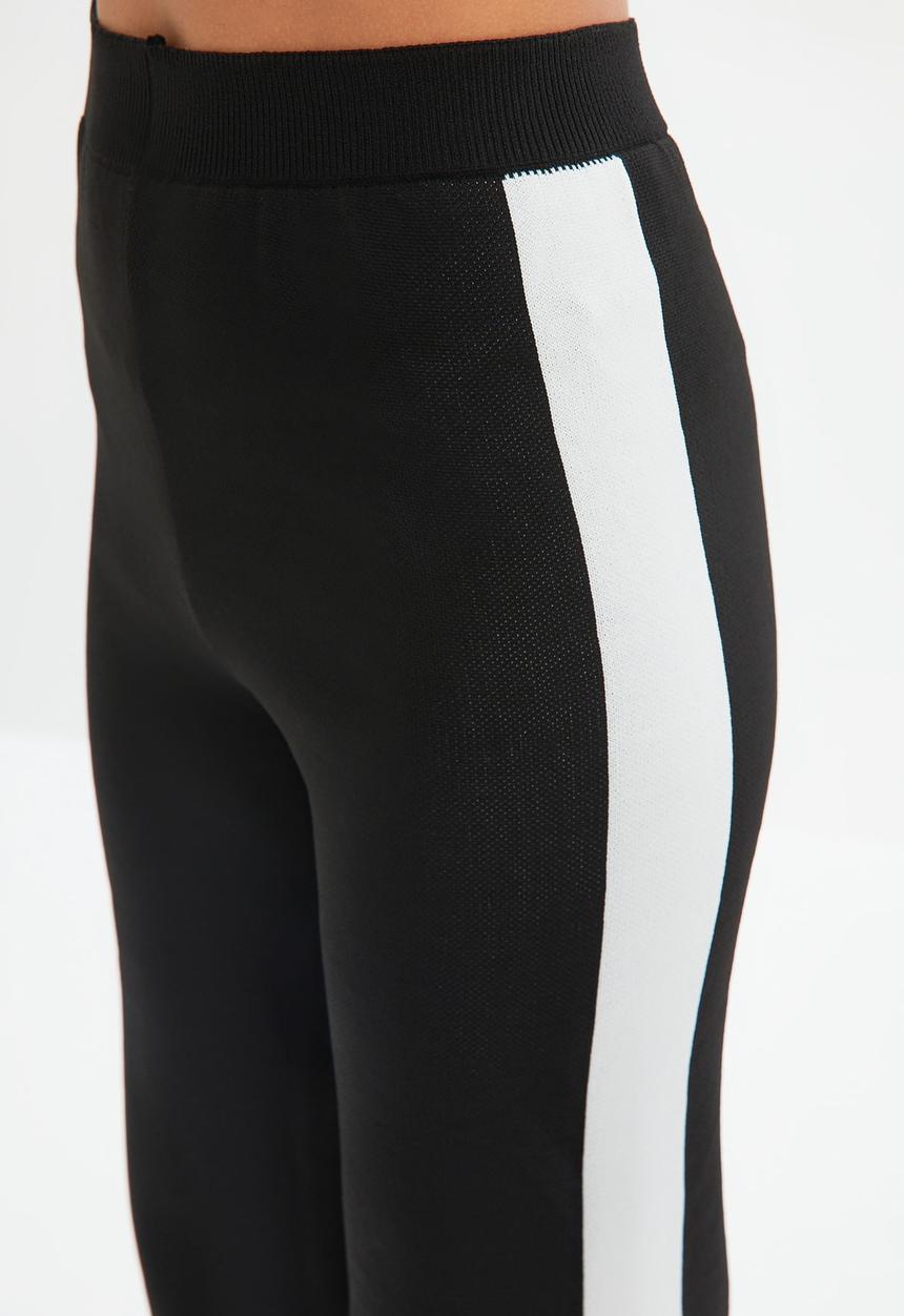 Trendyol - Stripe detailed knitwear trousers - black