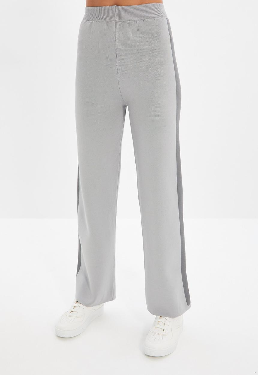 Trendyol - Stripe detailed knitwear trousers - grey