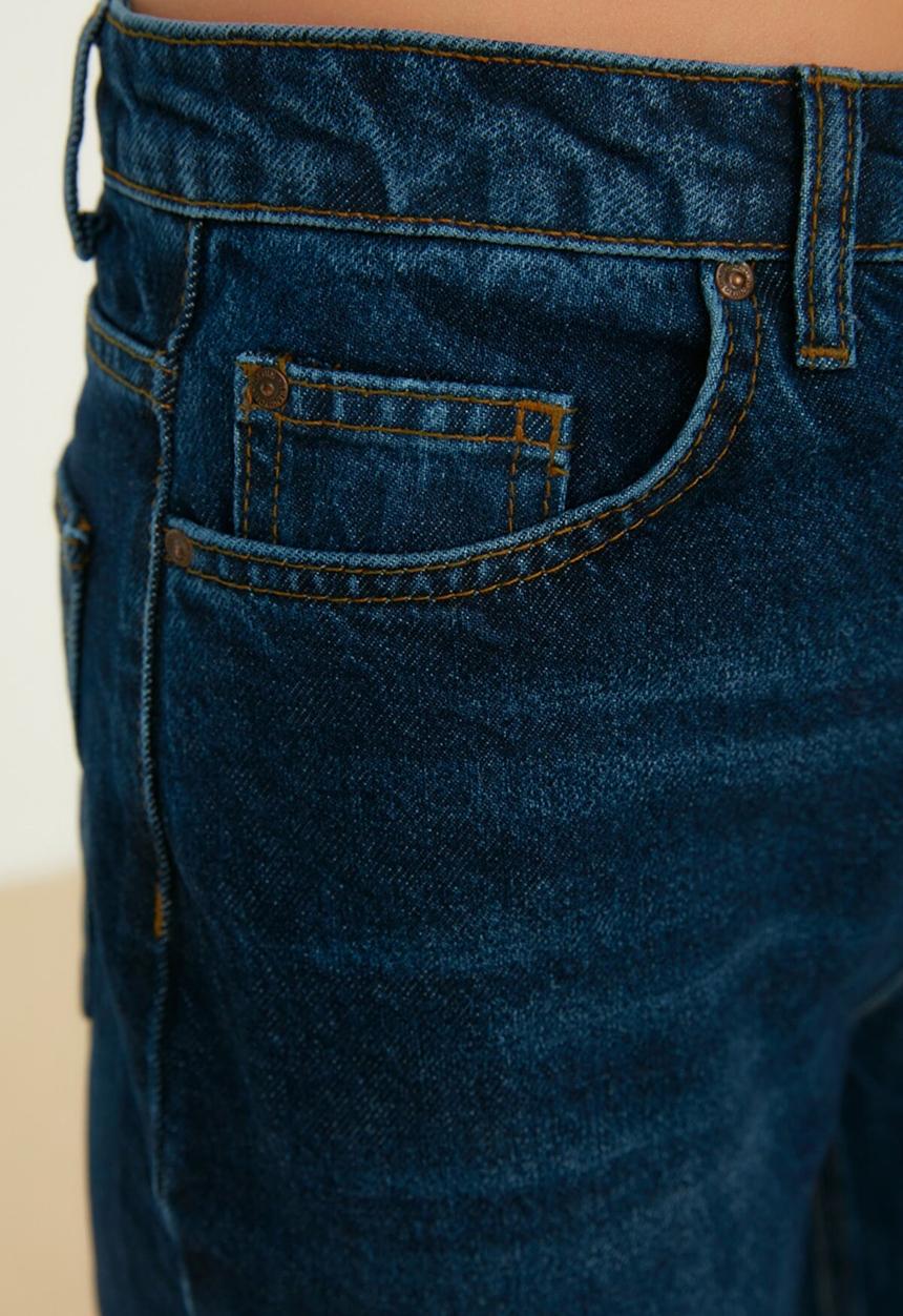 Trendyol - Petite high waist mom jeans - blue