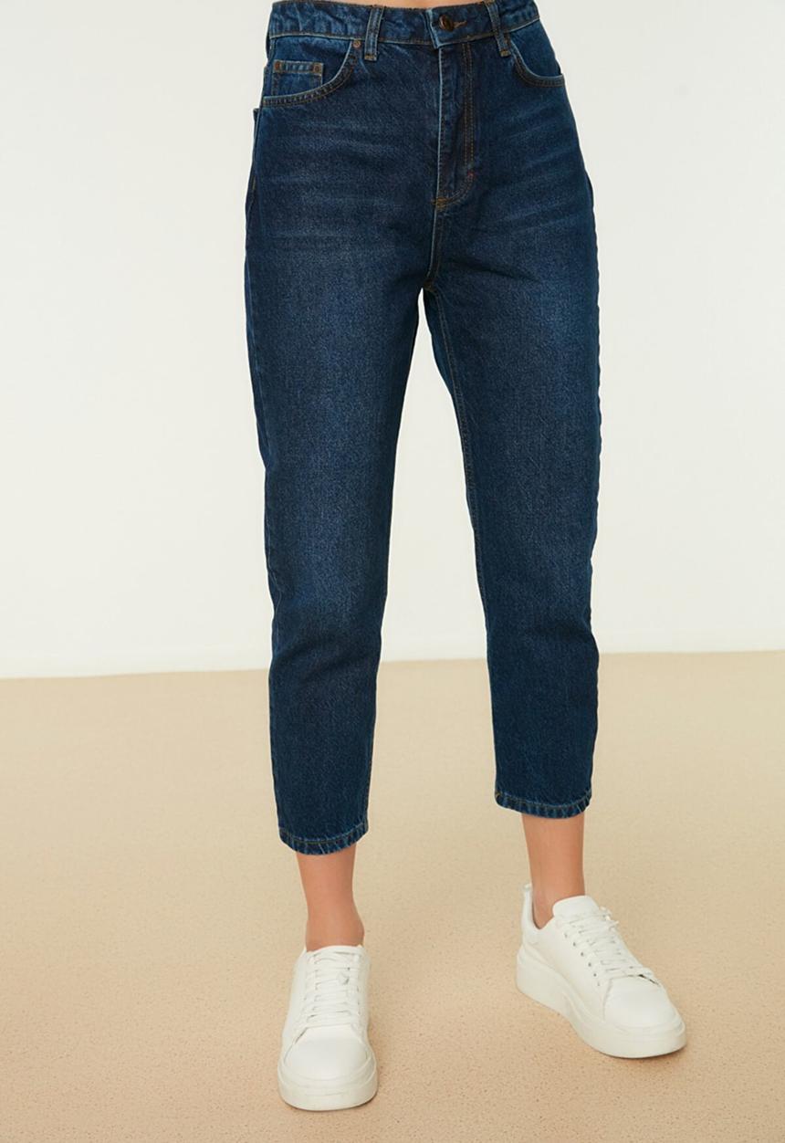 Trendyol - Petite high waist mom jeans - blue