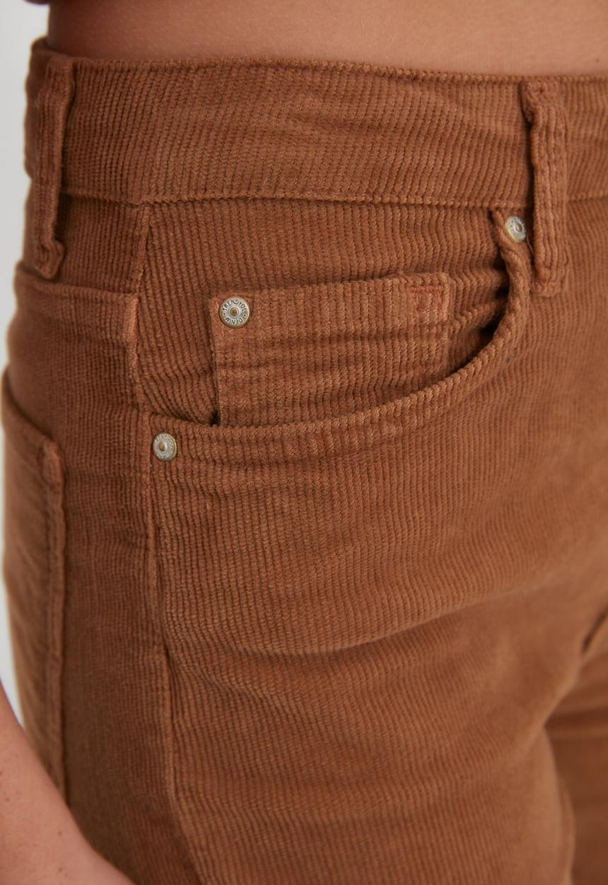 Trendyol - Velvet high waist slim fit jeans - brown