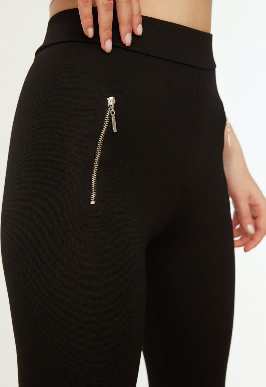 Trendyol - Zipper knitted leggings - black