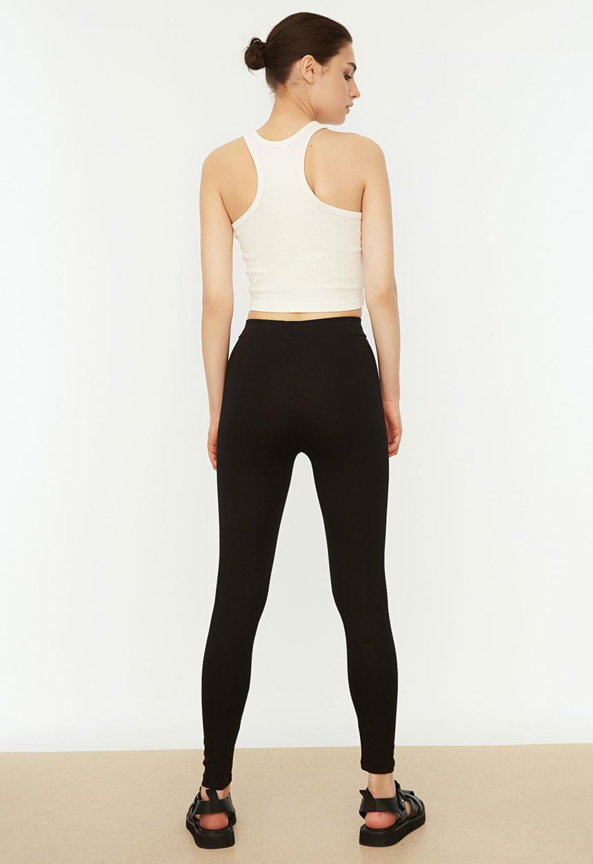 Trendyol - Zipper knitted leggings - black