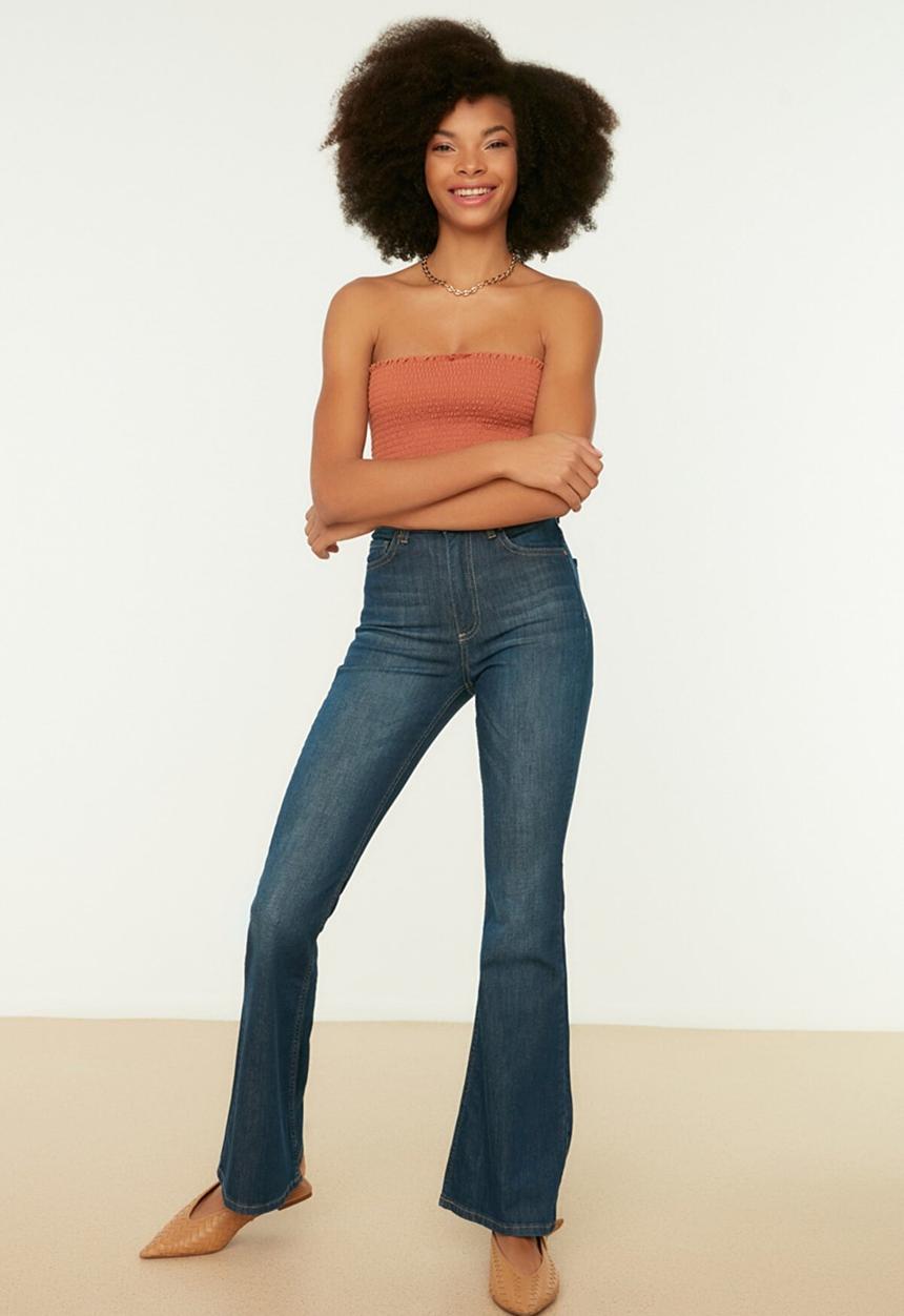 Trendyol - High waist flare jeans - navy