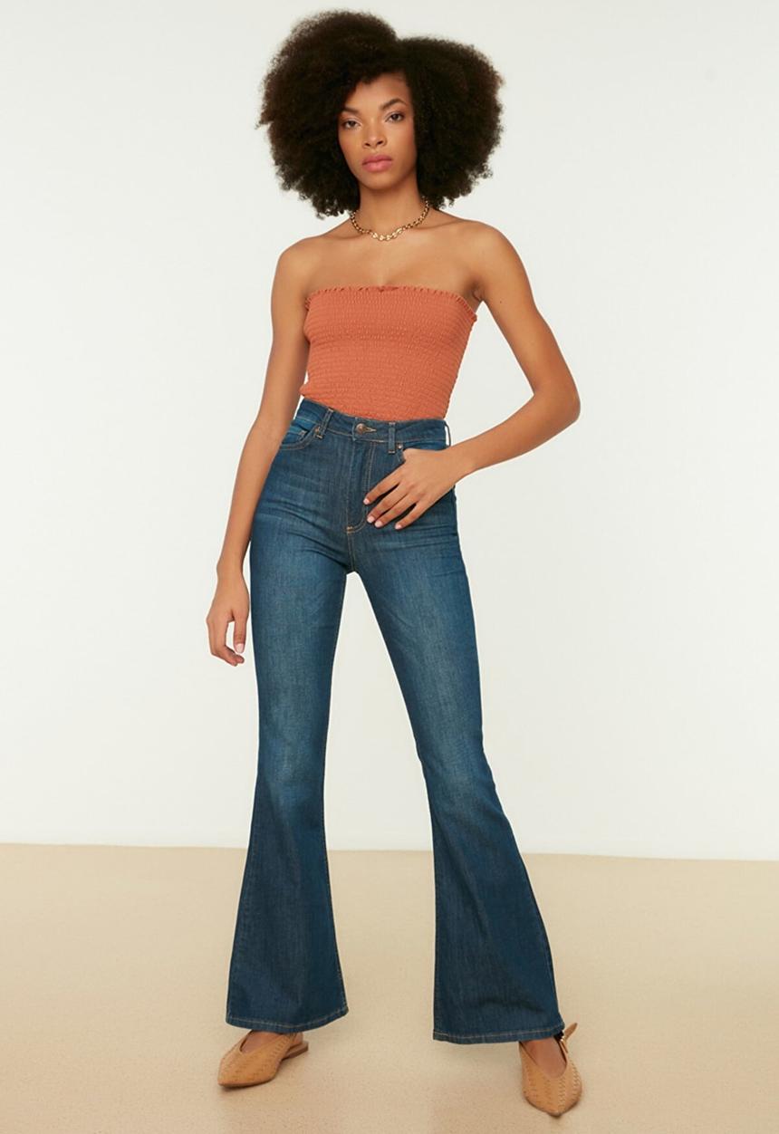 Trendyol - High waist flare jeans - navy