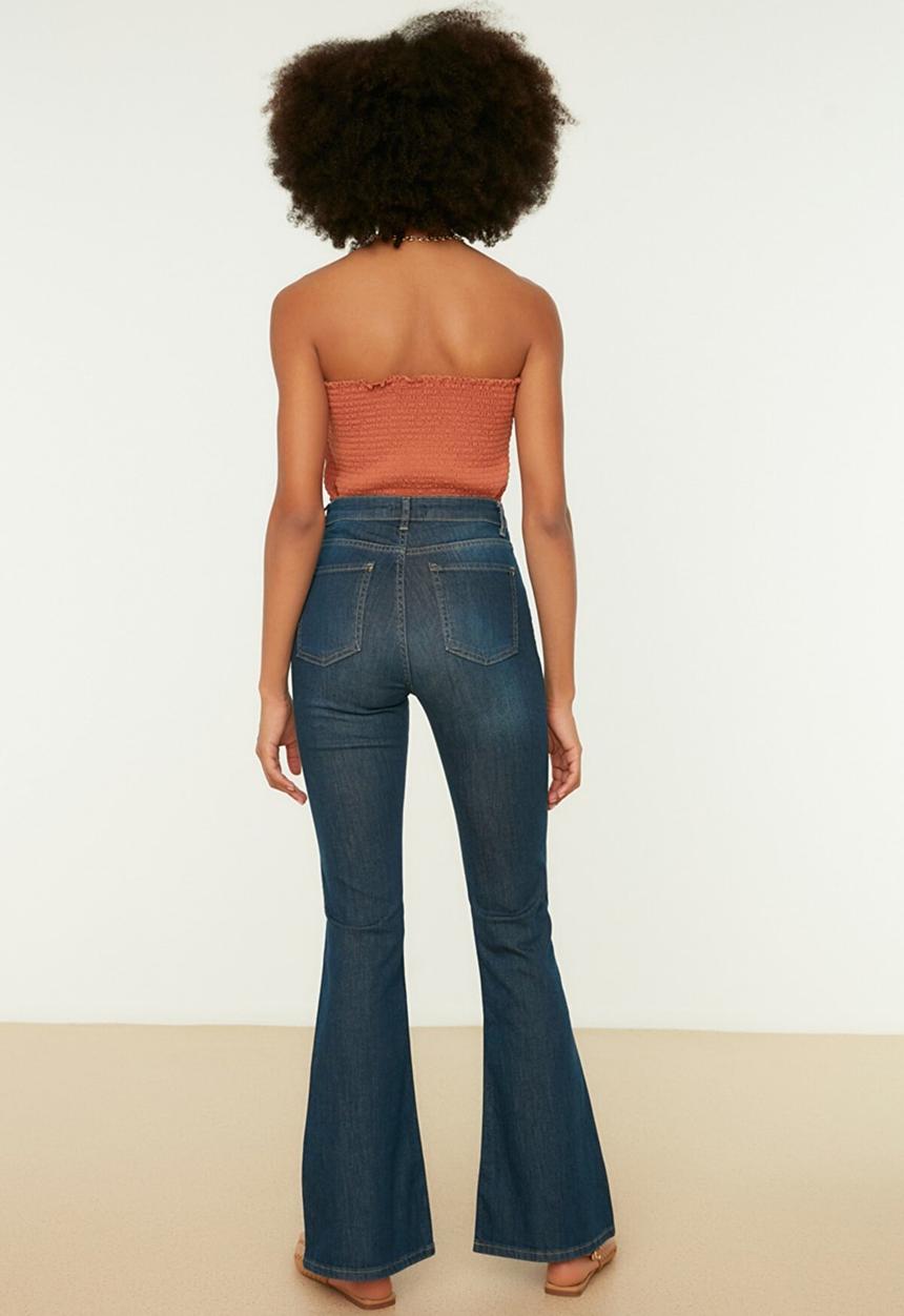 Trendyol - High waist flare jeans - navy