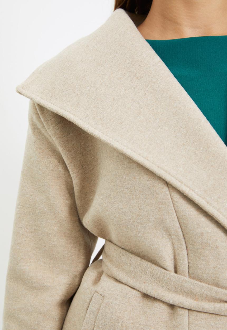 Trendyol - Belted oversize cachet coat - mink