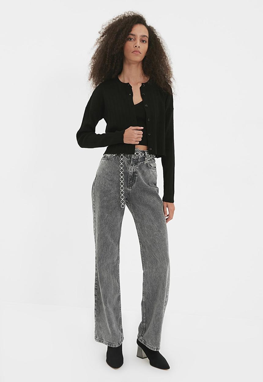 Trendyol - Button detailed blouse knitwear cardigan - black
