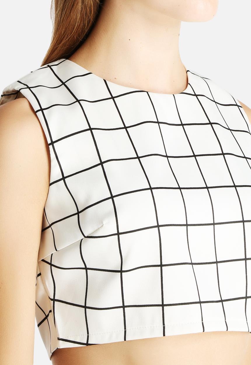 Glamorous - Grid Crop Top
