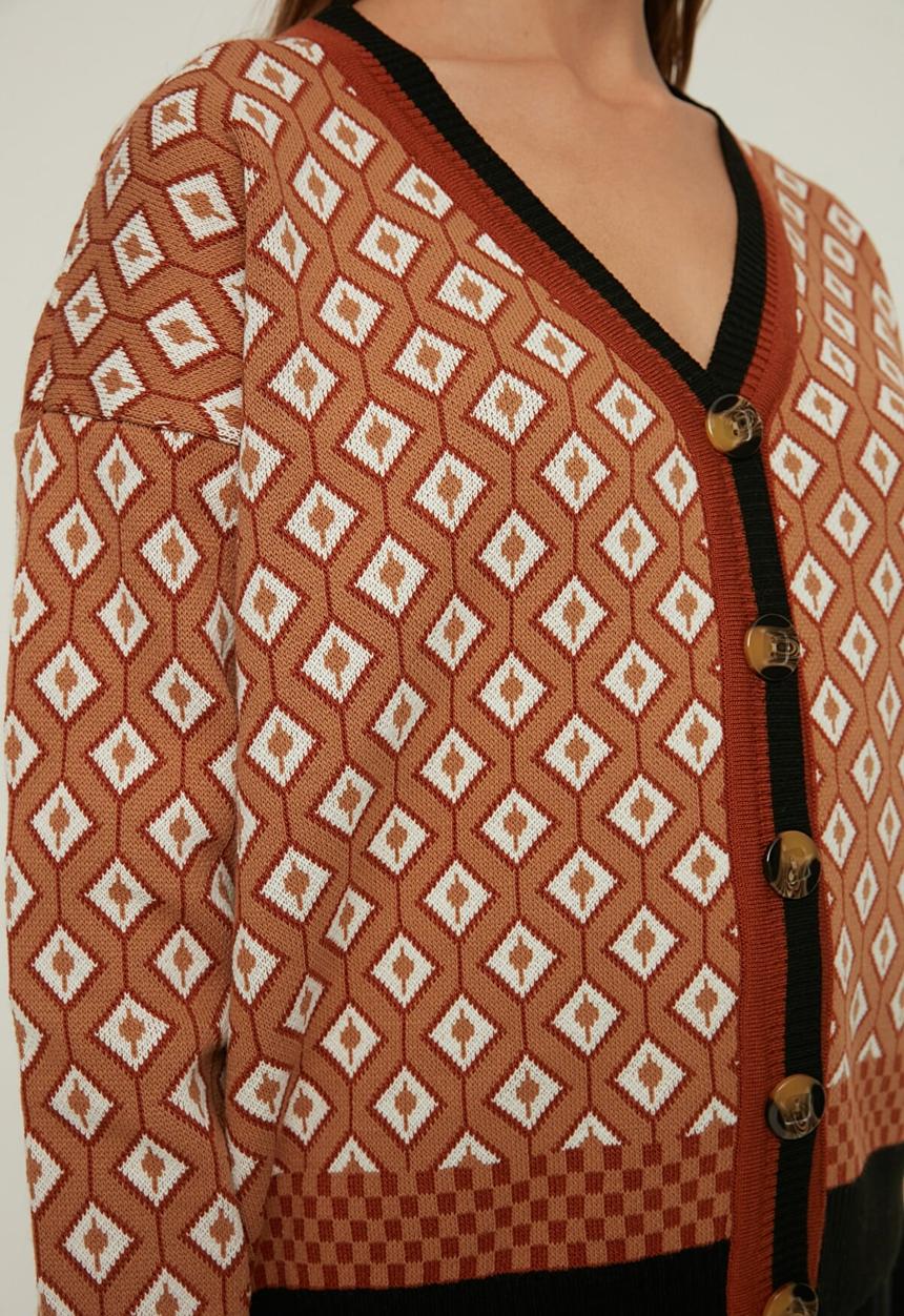 Trendyol - Jacquard knitwear cardigan - black