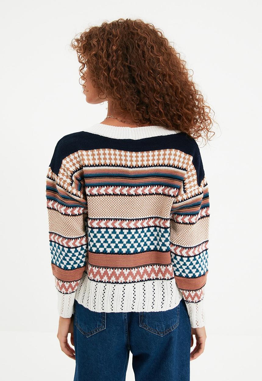 Trendyol - Jacquard knitwear cardigan - beige