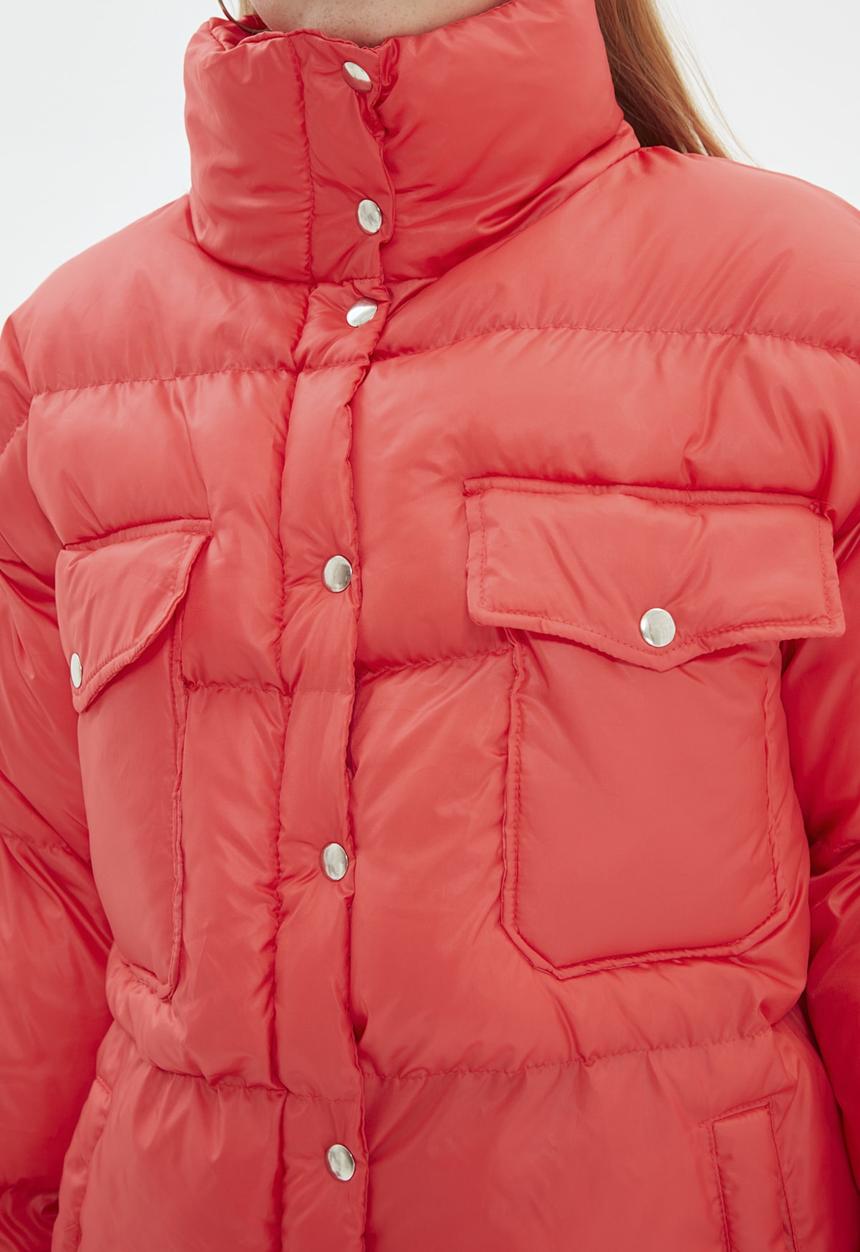 Trendyol - Down collar down jacket - red