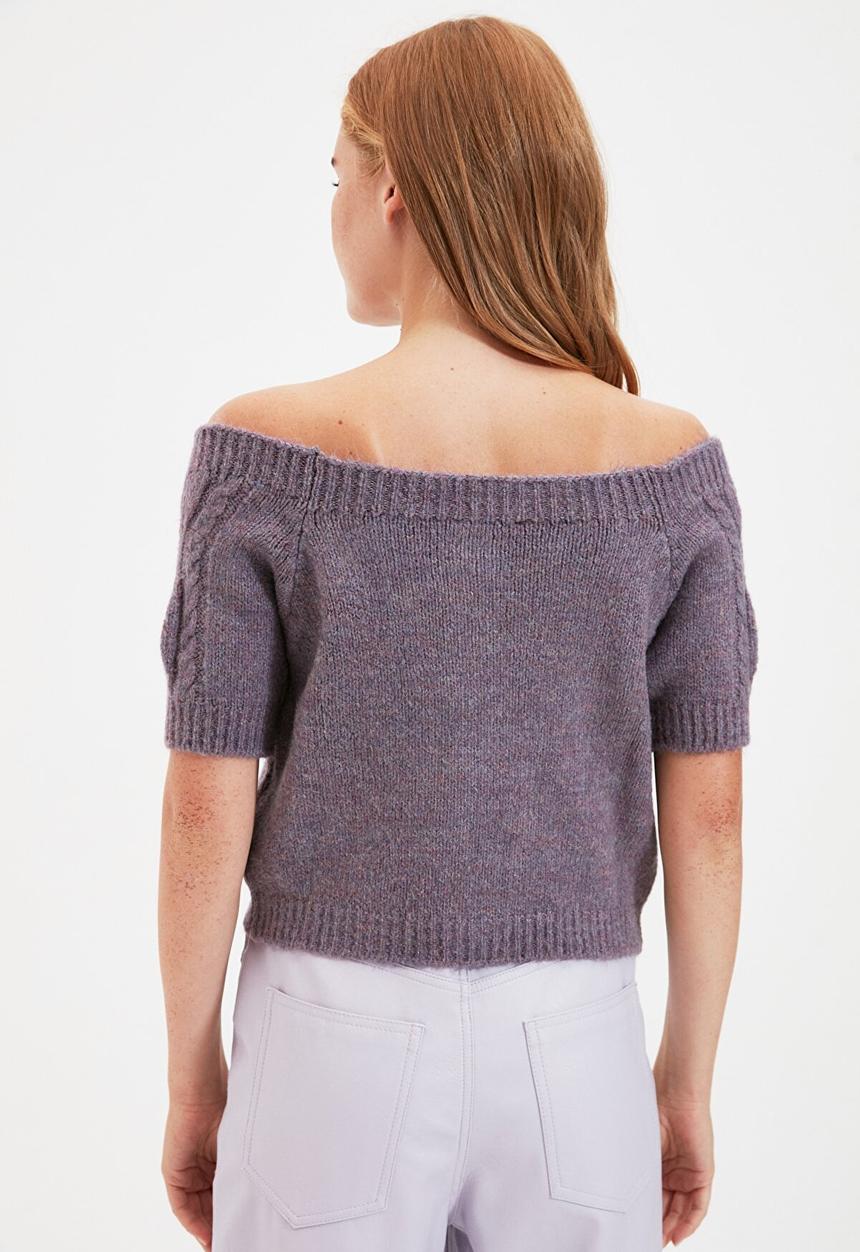 Trendyol - Crop knitwear cardigan - lilac
