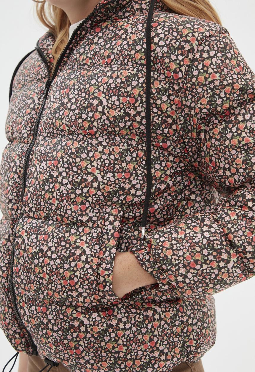 Trendyol - Floral pattern hooded inflatable coat - multi
