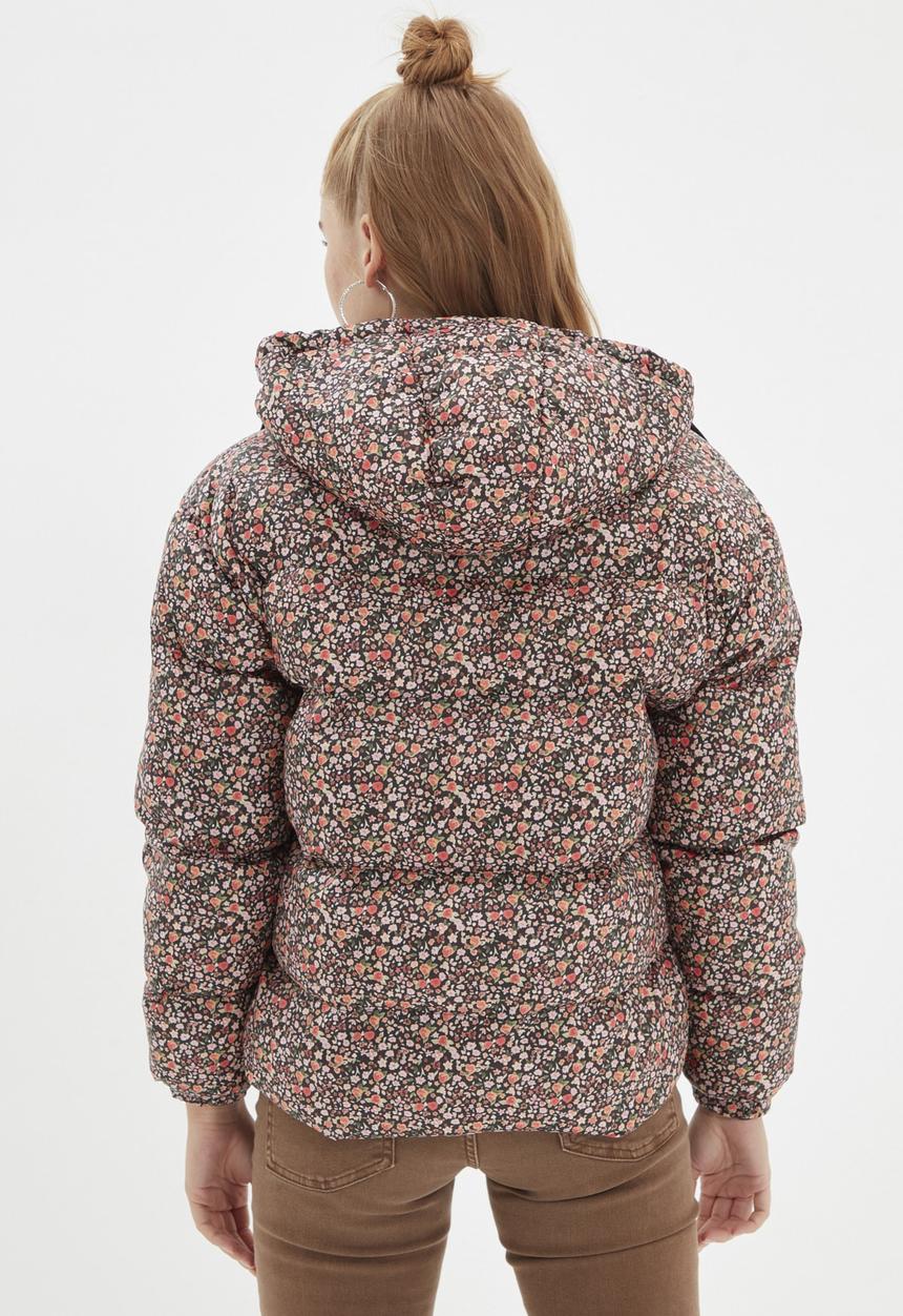 Trendyol - Floral pattern hooded inflatable coat - multi