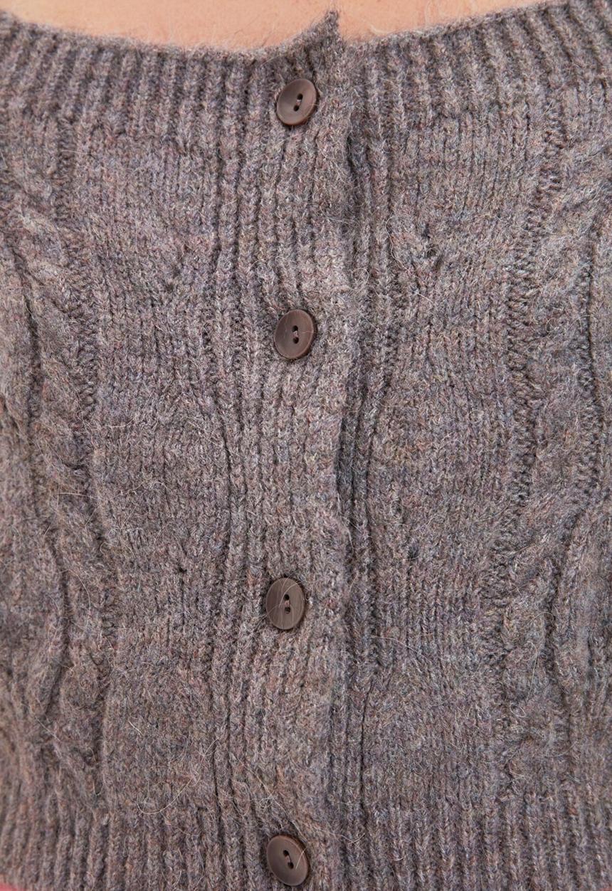 Trendyol - Crop knitwear cardigan - grey