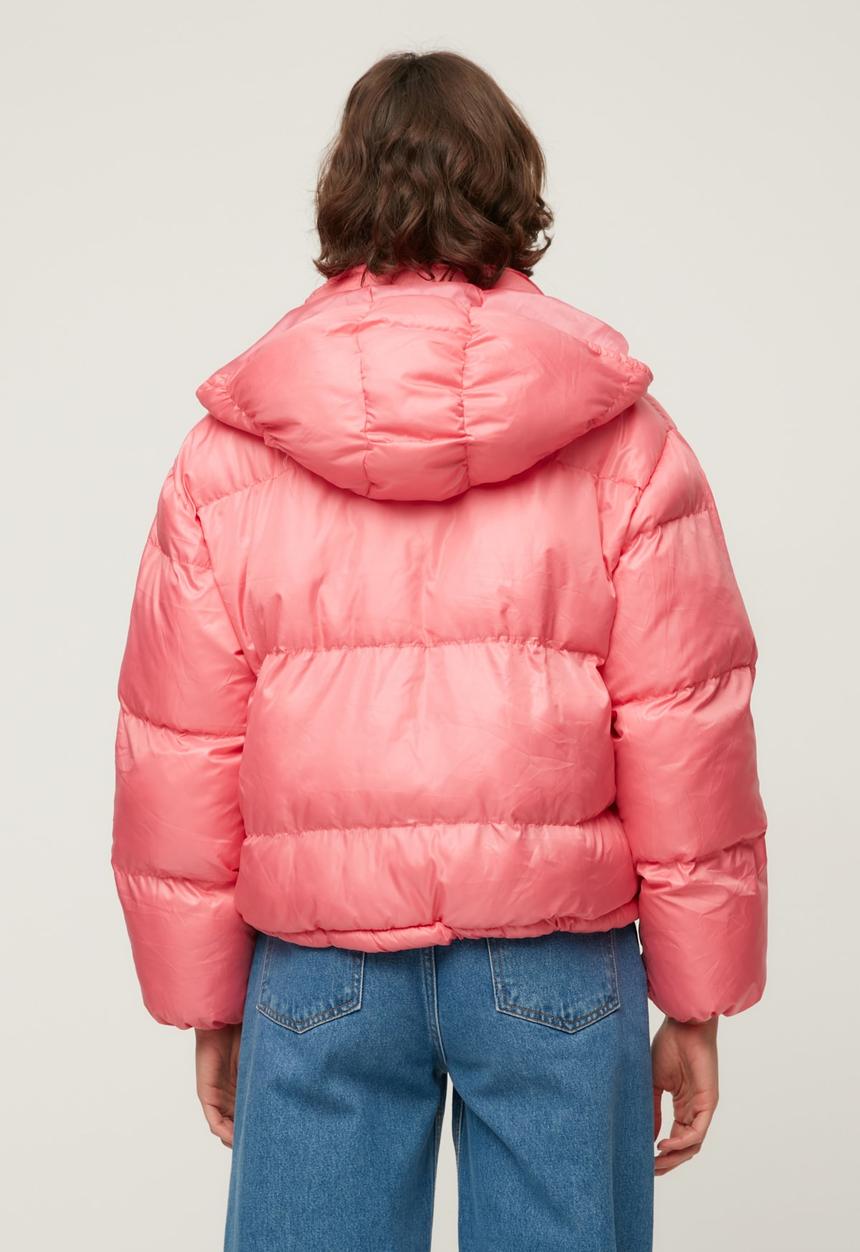 Trendyol - Hooded inflatable coat - fuchsia