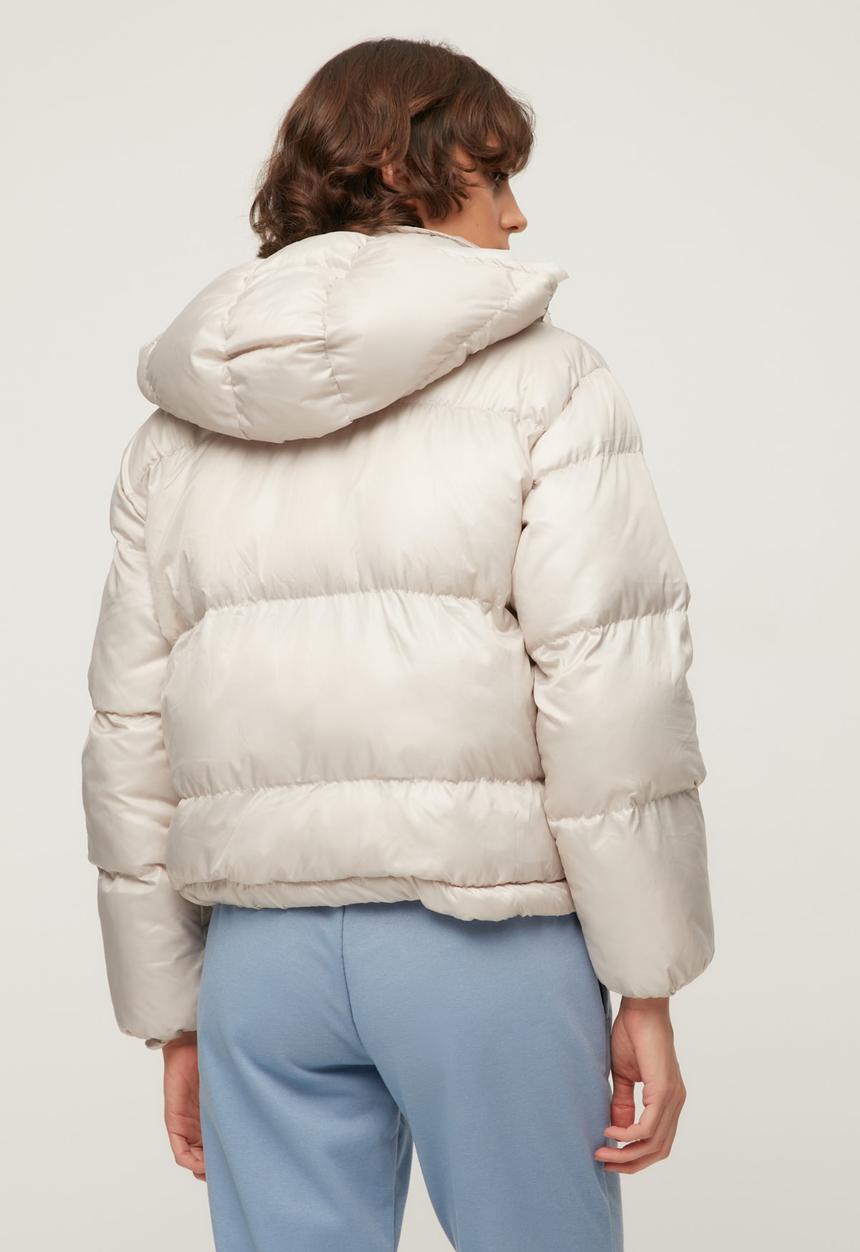 Trendyol - Hooded inflatable coat - stone