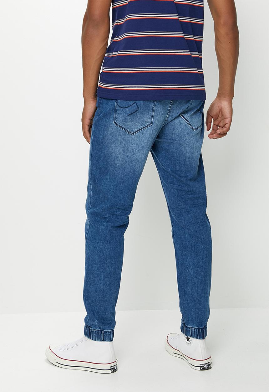 STYLE REPUBLIC - Byron tapered fit jogger jeans - washed dark blue