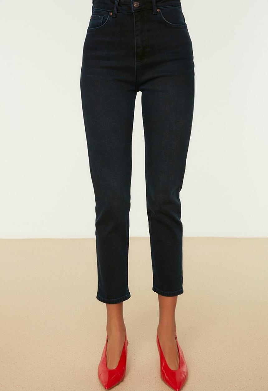 Trendyol - High waist mom jeans - midnight blue