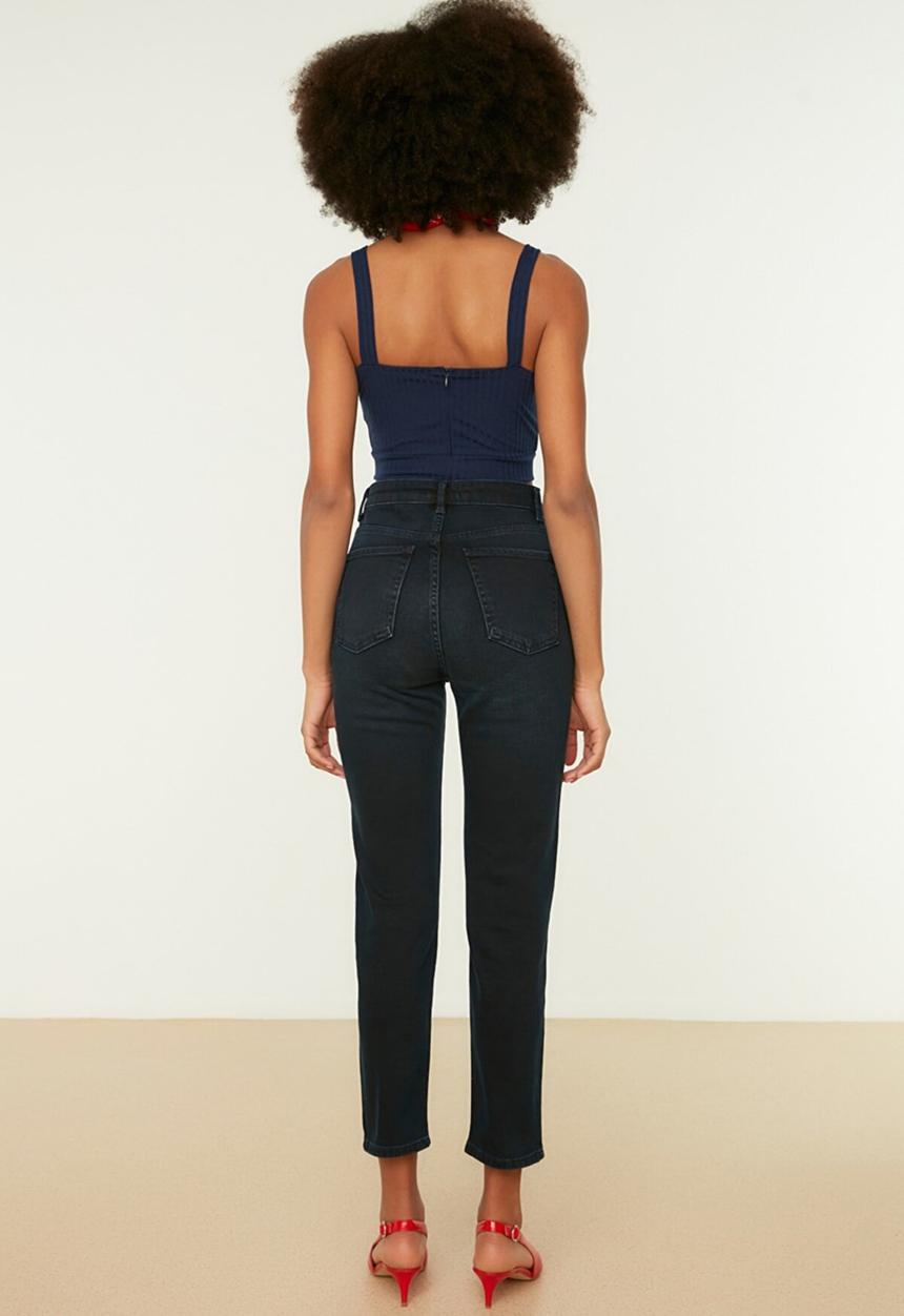 Trendyol - High waist mom jeans - midnight blue