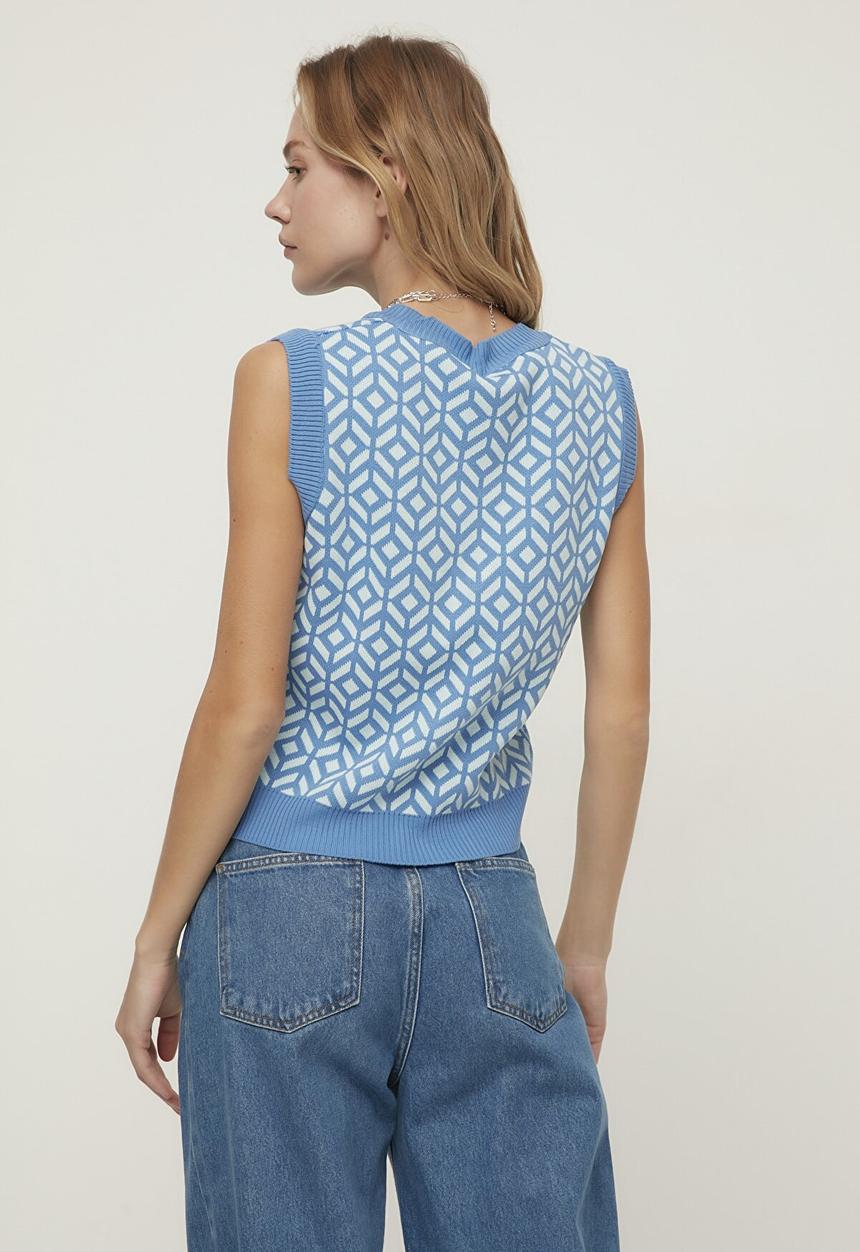 Trendyol - Jacquard knitwear sweater - blue