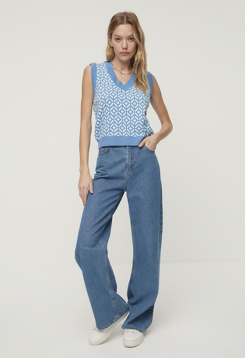 Trendyol - Jacquard knitwear sweater - blue