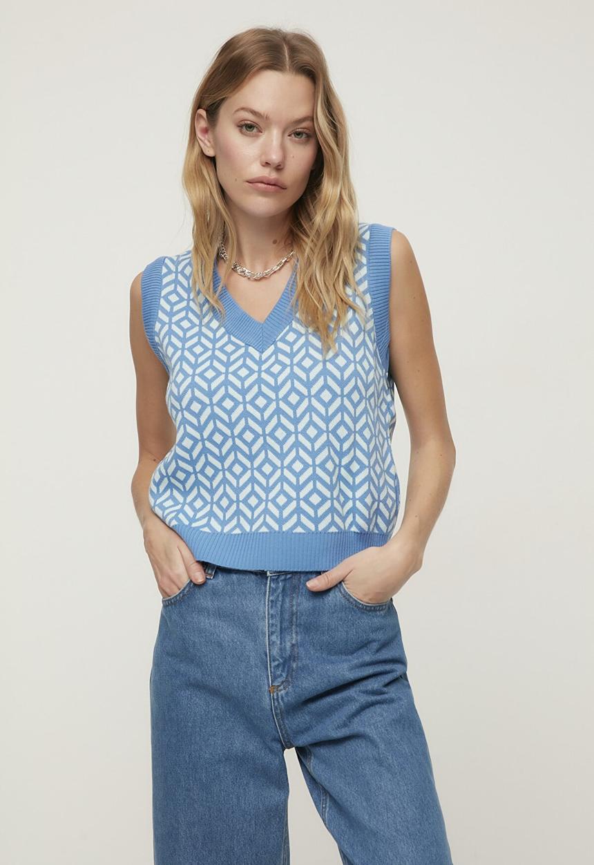 Trendyol - Jacquard knitwear sweater - blue