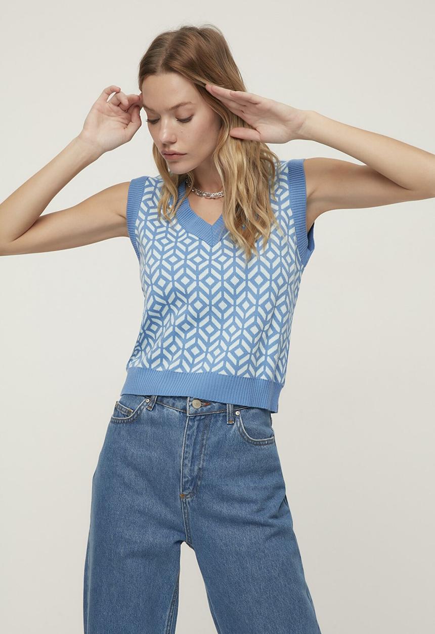Trendyol - Jacquard knitwear sweater - blue